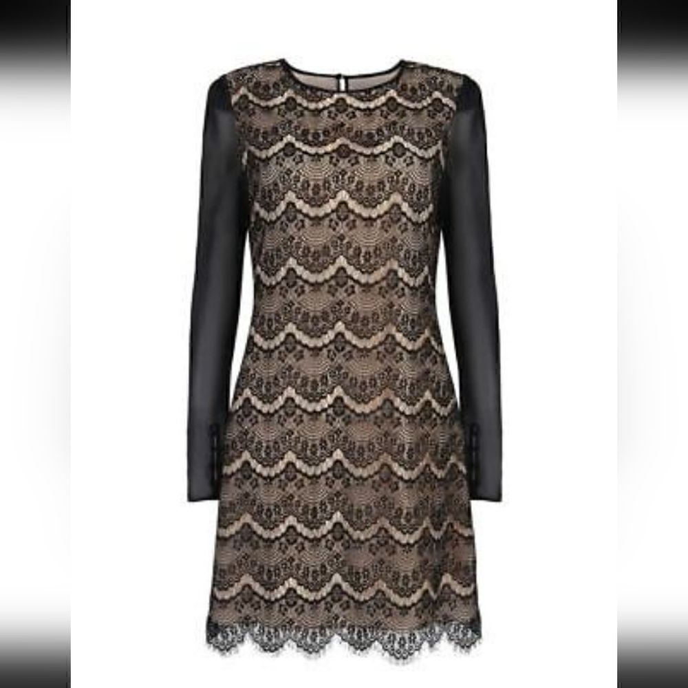 Ted Baker Long Sleeve Scallop Shift Dress